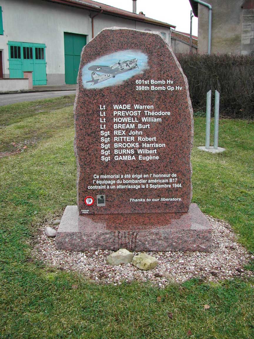 Closeup of Shady Lady Memorial at Ley, France
